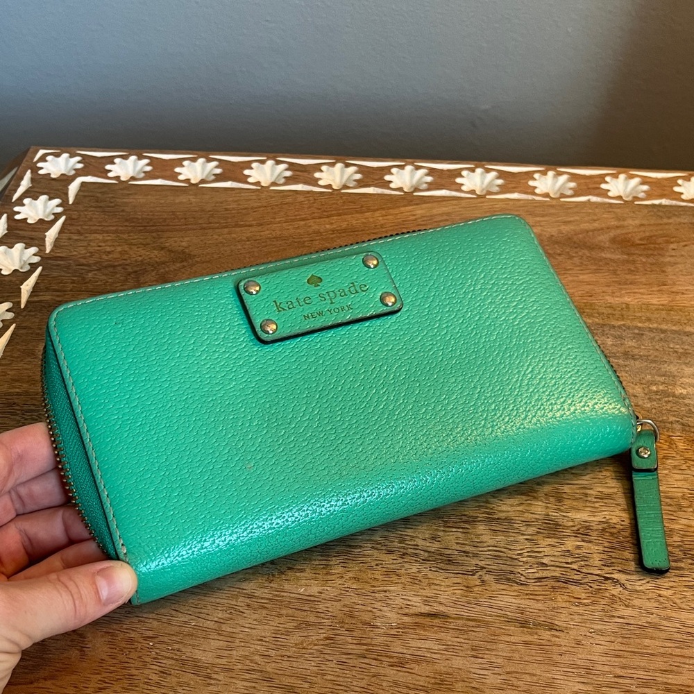 Kate Spade turquoise leather wallet